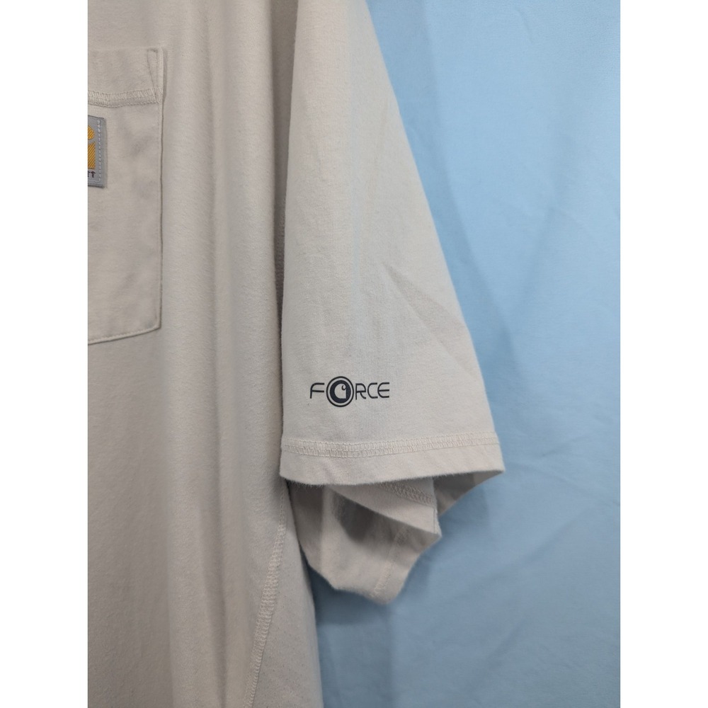 Carhartt Force Mens White Relaxed Fit Short Sleeve Pocket Shirt Sze 4XL TK6652-M - Picture 2 of 5
